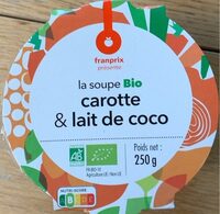 La soupe bio carotte & lait de coco