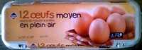 Œufs de poules élevées en plein air (x 12)Moyen Leader Price