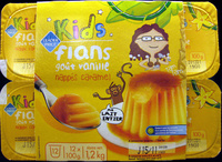 Flans goût vanille nappés caramel Kids Leader Price