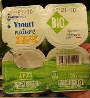 Yaourt nature bio sucre de canne