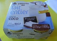 Yaourts au lait entier saveur Coco Leader Price