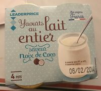 Yaourts au lait entier saveur noix de coco