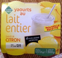 Yaourts au lait entier saveur citron