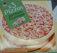 Pizzas Jambon Fromage (x 3), Surgelé