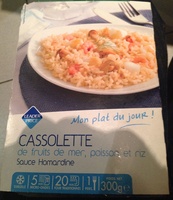 Cassolette de fruits de mer, poisson et riz