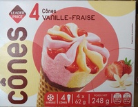 4 cônes vanille-fraise