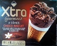 Xtra Gourmand - 4 Cônes Choco Biscuit