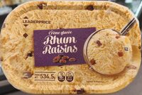 Crème glacée rhum raisins