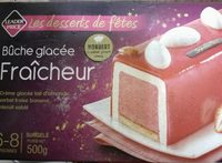 Bûche glacée Fraîcheur (lait d'amande, sorbet fraise banane, biscuit sablé)