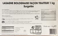 Lasagne bolognaise façon traiteur surgelée