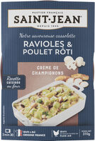 Cassolette raviole & poulet roti, crème de champignons