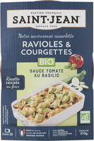 Cassolette BIO de ravioles & courgettes sauce tomate au basilic