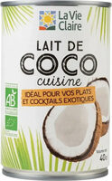 Lait de coco cuisine