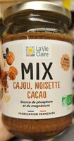Purée cajou, noisettes toastées, cacao