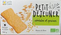 Biscuit petit dejeuner céréales et graines