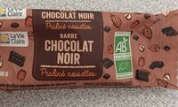 Barre chocolat noir praliné noisettes