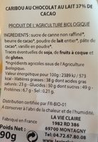 Caribou au chocolat au lait 37% de cacao