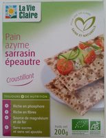 Pain azyme sarrasin épeautre