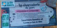Saucisses fumées x2 au bois de hêtre