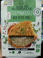 Mes burgers de légumineuses aux petits pois, épices tandoori