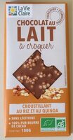 Chocolat au lait à croquer croustillant au riz et au quinoa