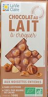 Chocolat au lait à croquer noisettes entières