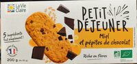 Biscuit petit dejeuner miel et pepites de chocolat