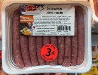 Saucisses 100% volaille nature