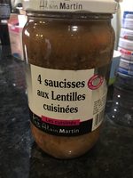 4 saucisses aux lentilles cuisinées