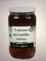4 Saucisses aux lentilles cuisinées