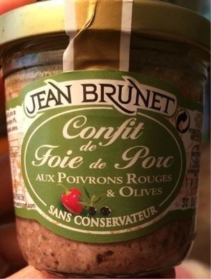 Confit de foie de porc aux poivrons rouges & olives