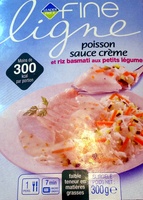 Fine ligne Poisson sauce crème et riz basmati aux petits légumes