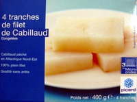 4 Tranches de filet de Cabillaud
