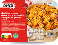 Radiatori sce tomate mozzarella courgette grillée