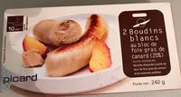 2 Boudins blancs au bloc de foie gras de canard (20%) cuits