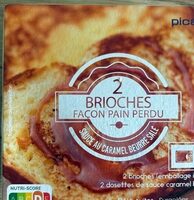 2 brioches façon pain perdu, sauce caramel