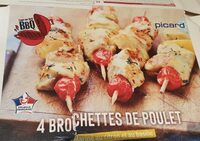 4 brochettes de poulet mariné au citron et basilic