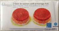 2 Duos de saumon confit et fromage frais