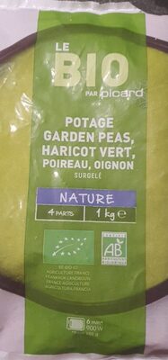 Potage garden peas haricot vert poireau oignon