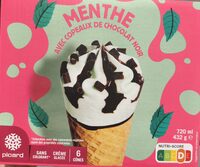 Crème glacée menthe avec copeaux de chocolat noir 6 Cônes
