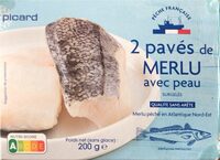 2 pavés de merlu avec peau