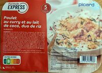 Poulet au curry et au lait de coco, duo de riz