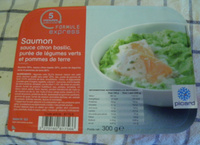 Saumon sauce citron basillic, purée de légumes pommes de terre