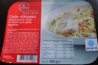 Colin d'Alaska, sauce beurre citron et risotto aux petits légumes, surgelés
