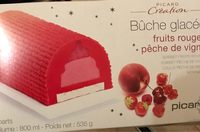 Bûche glacée fruits rouges, pêche de vigne