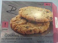 2 Cookies au Chocolat et à la Noisette
