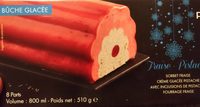Bûche glacée fraise pistache