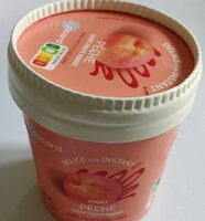 Sorbet pêche - sauce fruits rouges