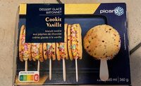 Dessert glacé bâtonnet cookie vanille