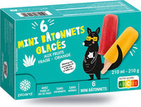 6 mini-bâtonnets fraise orange